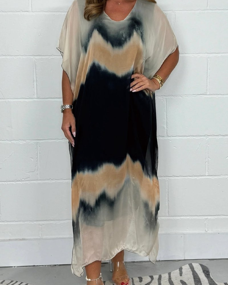 ANDEA - Chiffon Maxi Dip Dye Dress