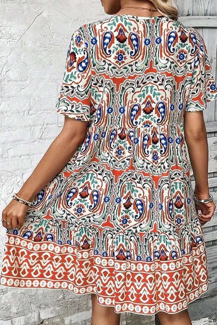 Sienna™ | Vibrant Viscose Paisley Dress