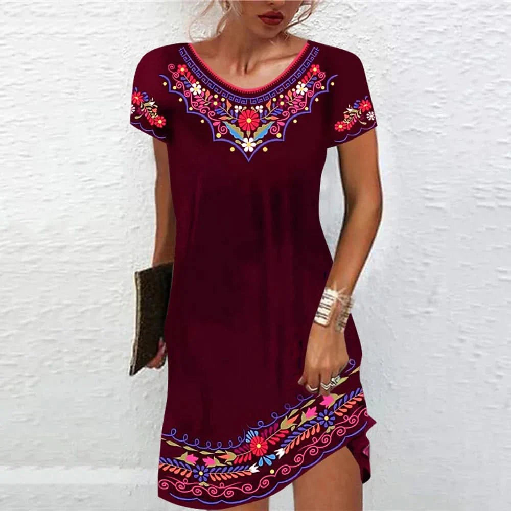 Zara™ | Bohemian Embroidered Viscose Dress