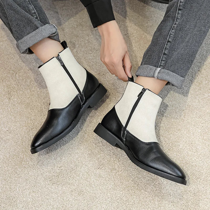 Raffaele Modigliani Elegant Two-Tone Spectator Ankle Boots