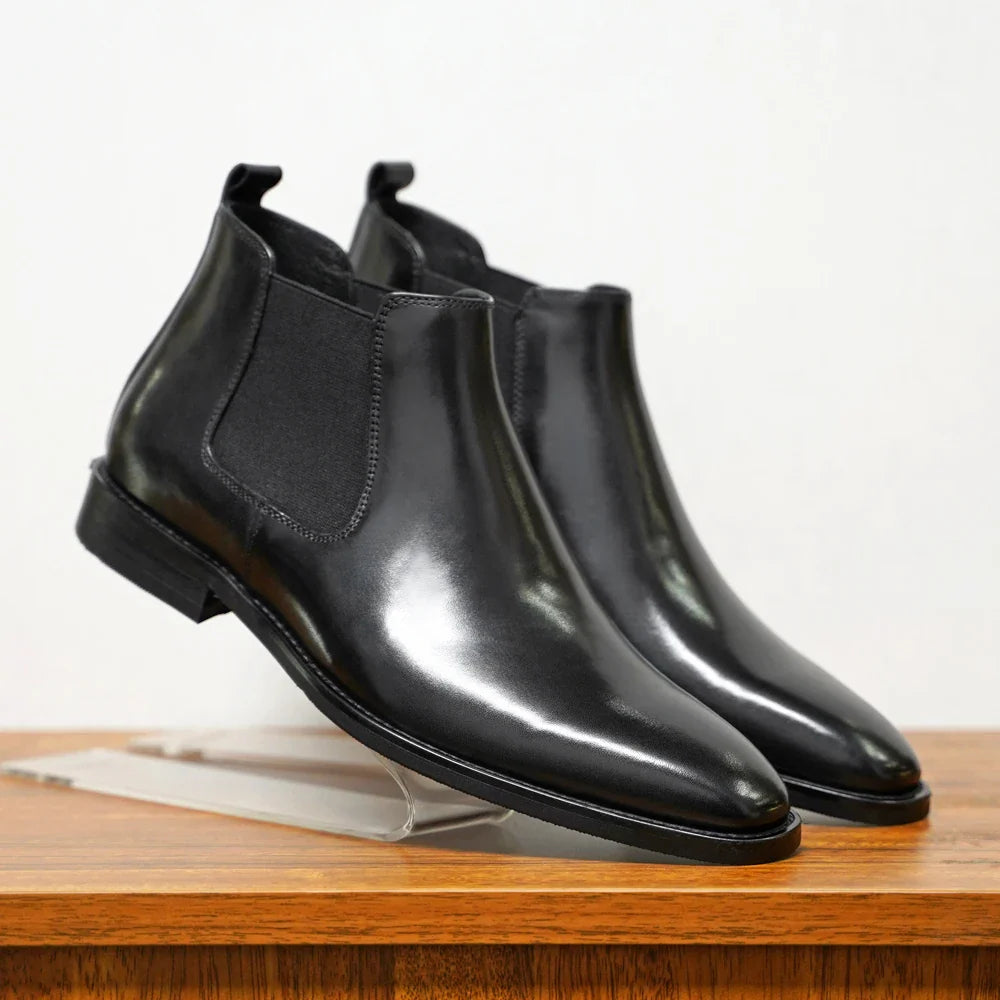 Leandro Bassano Genuine Leather Chelsea Boots