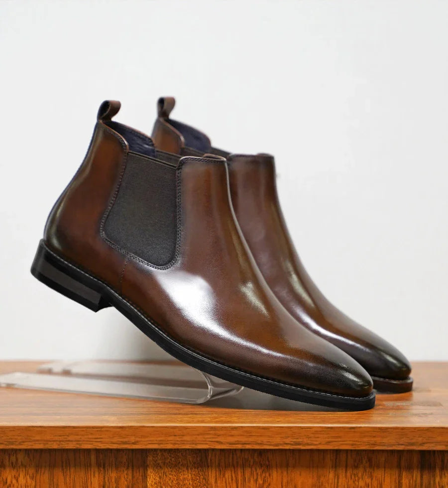 Leandro Bassano Genuine Leather Chelsea Boots