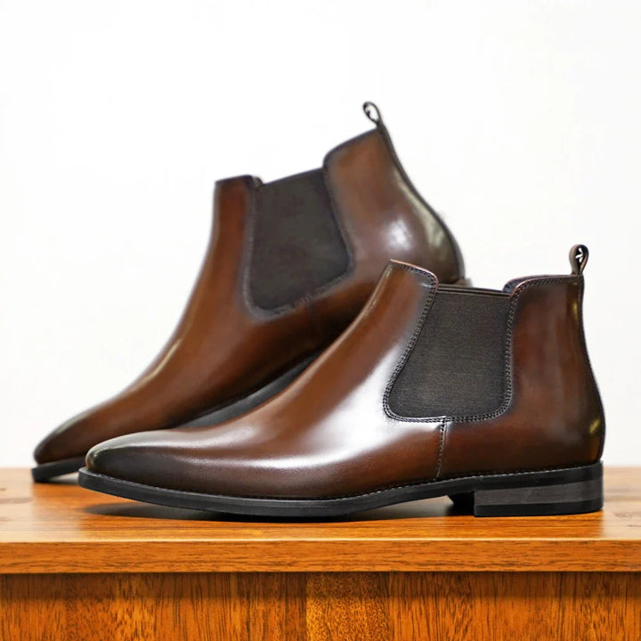 Leandro Bassano Genuine Leather Chelsea Boots