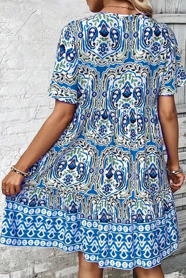 Sienna™ | Vibrant Viscose Paisley Dress